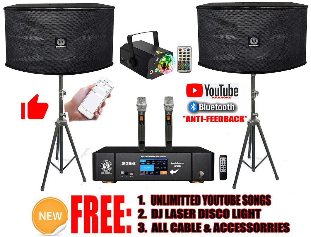 Singtronic Youtube Karaoke System by iPhone/iPad &amp; PC Tablet Professional 3000W System Special