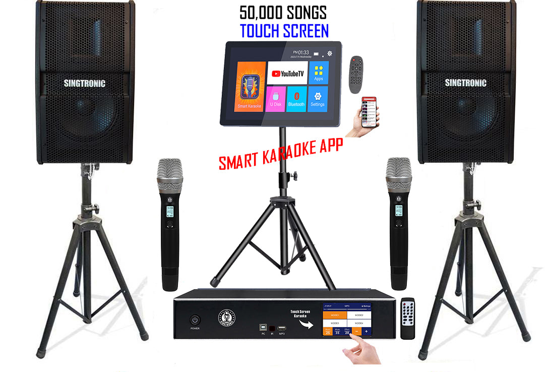 Complete Karaoke System 2500W Select Songs by Iphone & Android PC