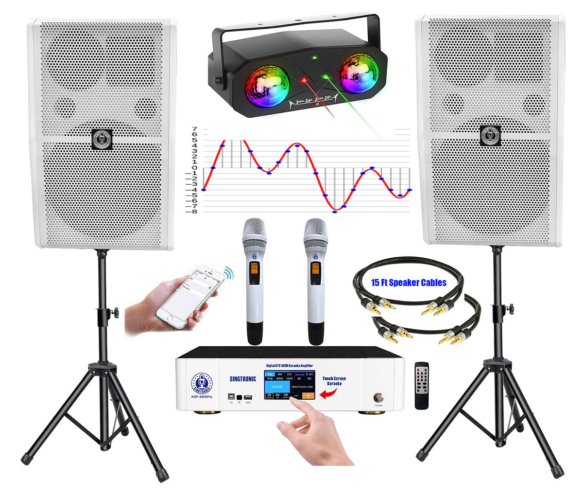 Singtronic Complete 3000W Professional Digital Karaoke System Unlimitted Youtube Songs Selec by Phone