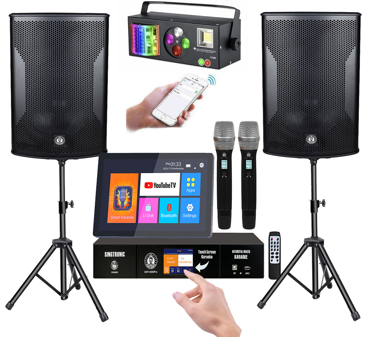 Karaoke System Professional Digital 4000W Free: 5TB Touch Screen Karaoke 21" Tablet
