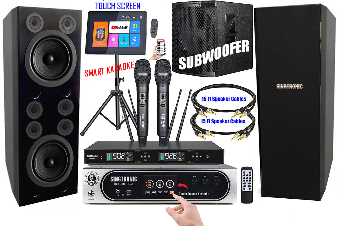 Singtronic Complete Karaoke System Professional 6000W Built in Anti-Feedback Microphones