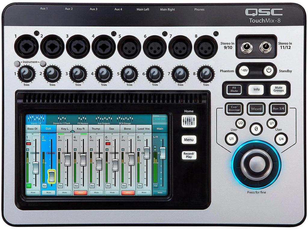 QSC TouchMix-8 Professional 8 Channel Compact Digital Karaoke Mixer
