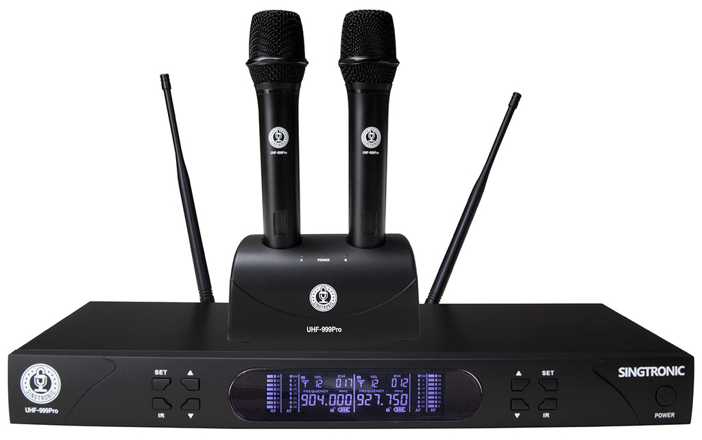 Singtronic UHF-999Pro Professional Dual UHF Rechargeable Wireless Microphones Karaoke System