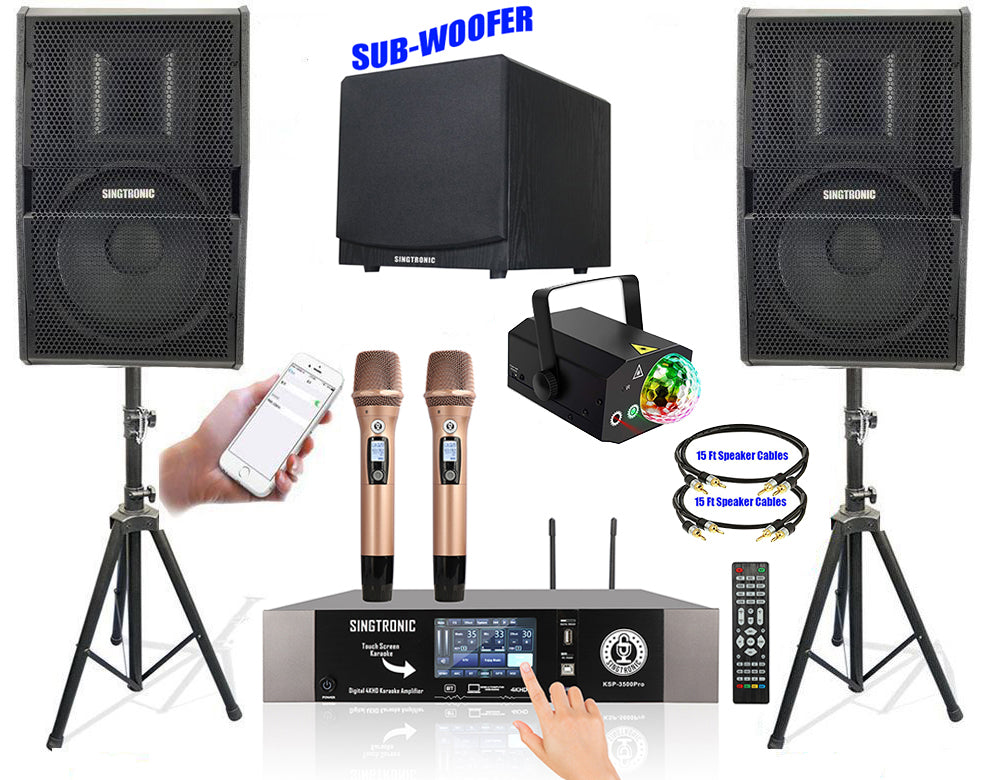 YouTube Karaoke System by iPhone / iPad &amp; PC Tablet Professional 3500W Complete System